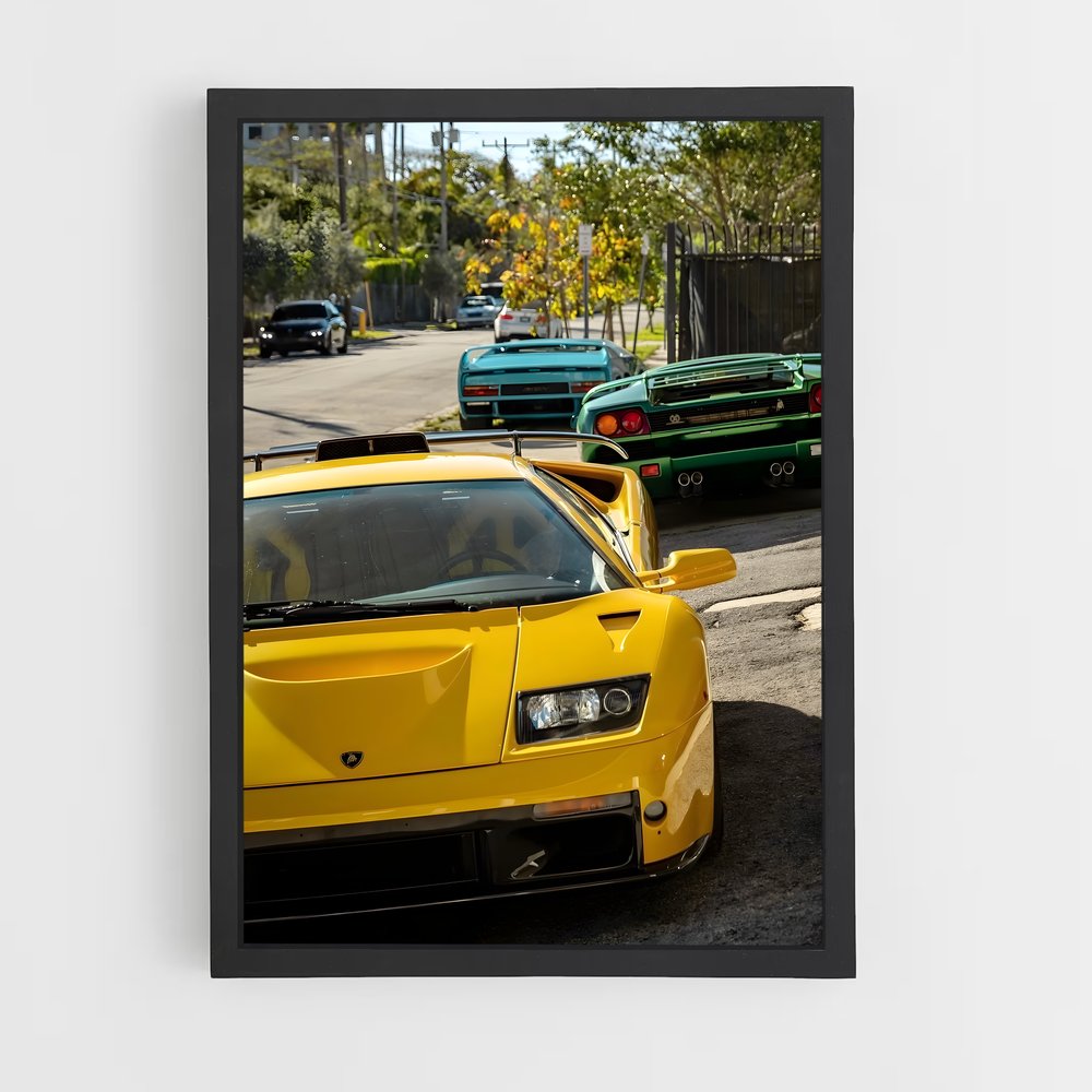 Poster Diablo sur la Route Jaune – affiche Lamborghini (vue 2)